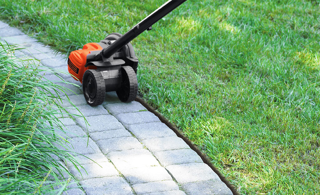 Clean edging along a walkway